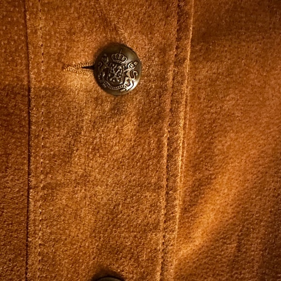 Genuine Suede Leather Belted Jacket Trench Coat - Picture 8 of 16